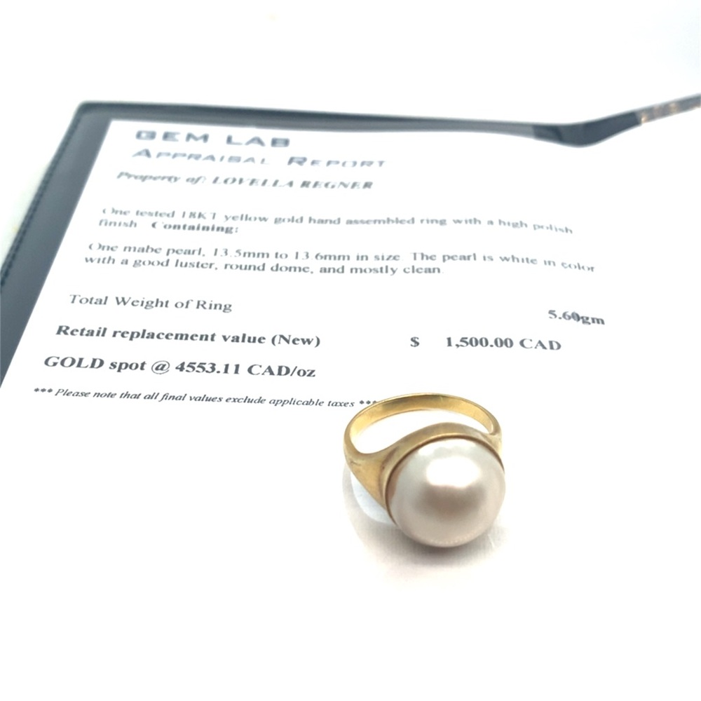 18k Yellow Gold Mabe Pearl Ring